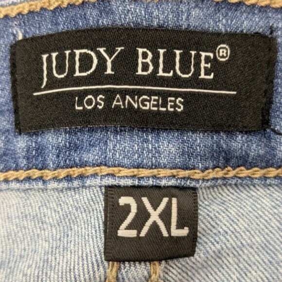 Judy Blue Destroyed Hem High Rise Stretch Distressed Jeans Women's Size 2XL - Picture 4 of 5